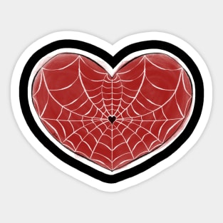 Webbed Heart in Red Sticker